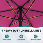 AreShark 7.5FT Patio Umbrella Table Market Umbrella with 6 Sturdy Ribs, Button Tilt/Crank, Heavy-Duty Outdoor Umbrellas for Pool, Deck, Garden and Backyard, Rose Pink