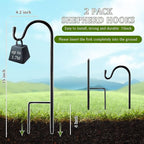 2 Pcs 15 Inch Shepherds Hook for Outdoor Adjustable Bird Feeder Pole Metal Steel Shepard Hooks for Hummingbird Stand Feeder Pole for Garden Plant, Lantern, Hanging Wedding Decor