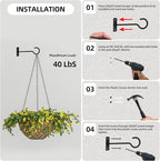 4Pack 4inch Wall Hook for Hanging Plant Bracket