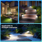 Solar Spot Lights Outdoor IP68 Waterproof, Ultra-Bright Performance，Simple Modes for Easier Operation, Auto On/Off，Solar Powered Landscape Lights for Garden, Yard, Pathway (Cool White, 4 Pack)