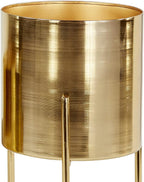 Deco 79 Metal Indoor Outdoor Planter Large Planter Pot with Removable Stand, Set of 3 Planters 18", 14", 12"H, Gold