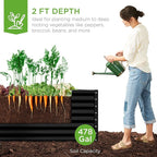 Best Choice Products 8x4x2ft Outdoor Metal Raised Garden Bed, Deep Root Planter Box for Vegetables, Herbs & Flowers, 478-Gallon Capacity, 100% Non Toxic Materials - Black