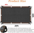 QLOFEI 20x30 FT Shade Cloth for Garden, 80-90% Sunblock Shade Neting Cover with Grommets, Sun Screens for Patio Plants Greenhouse Kennel Chicken Coop Pergola Outdoor