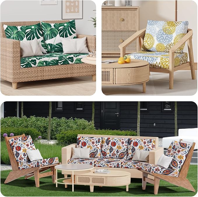 Cushion Covers 8 Pack Stretch Fit Rainforest Washable 95% Polyester Blend