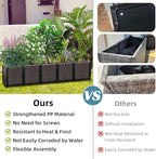 Large Planters for Outdoor Plants 14" Tall Planter Box, Raised Beds for Gardening Self Watering, Elevated Planter Box with Legs, Rectangular Garden Planters for Outdoor Plants Flowers, 78.7"L x 15.7"W