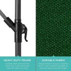 Best Choice Products 10ft Offset Cantilever Hanging Market Patio Umbrella, 8 Sturdy Ribs, Easy Adjustment - Green
