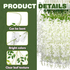 Artificial Wisteria Flower Vines, 150 Pack, White Silk Hanging Flowers
