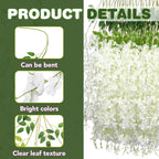 Artificial Flowers Wisteria Vine, 75 Pack, White Silk