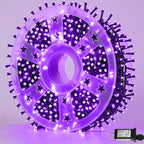 String Lights 165 ft 500 LED Purple Outdoor Plug-In with Timer