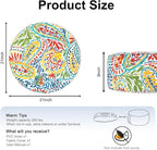 Inflatable Ottoman Stool D21 xH9 for Outdoor/Indoor Use, Water Repellent Patio Foot Rest Stool with Portable Handle,Round Pouf Ottoman Suitable for Garden,Deck and Camping - Paisley Multi