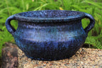 Goodman and Wife Egyptian Era Designed Earthen Ware Terra-Cotta Vessel/Planter with Looped Handles. Large Purple