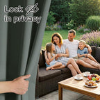 RYB HOME Extra Wide Outdoor Curtains for Patio Waterproof Heavy Duty Thermal Insulated in Summer Full Coverage Privacy for Gazebo, Cabana & Pergola, W100 x L90, Dark Green, 1 Panel