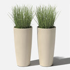 Veradek Mason Series Vega Planter - Round Tall Planter for Indoor or Outdoor Porch/Patio | Made from Plastic-Stone Composite with Drainage Holes | Modern Décor for, Flowers, Interior Plants