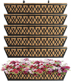 6 Pack 30 Inch Window Boxes Planters Railing Planter Box with Adjustable Brackets for Porch Fence Patio Balcony Hanging Flower Baskets with Coco Liners for Outdoor Garden Decor - Black