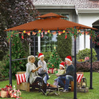 ABCCANOPY 8x5 Grill Gazebo - Outdoor BBQ Canopy Shelter with Led Light for Patio Backyard Grilling (Rust Red)