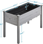 Yaheetech 2pcs Raised Garden Bed Outdoor Horticulture with Legs Elevated Wood Raised Planter Boxes w/Stable Rectangle Structure Standing Planter for Vegetables Flowers Herbs Planting, Gray