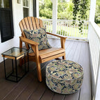LVTXIII Inflatable Stool Ottoman Footrest with Handle, Decorative Fade-Resistant Foot Stool, Indoor or Outdoor Pouf for Home Garden and Camping Use, 21x21x9, Paisley Sapphire Blue