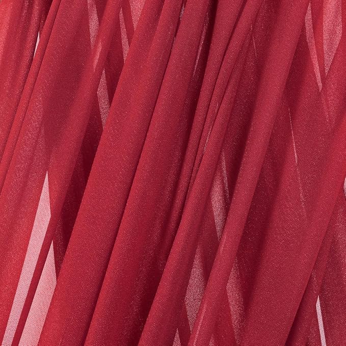 Outdoor Curtains - Red Gauze Arch Drapes, 2 Panels, 29 x 20 Ft