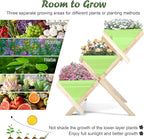 Raised Garden Bed, 3-Tier Vertical Wooden Planter with Legs, Beige