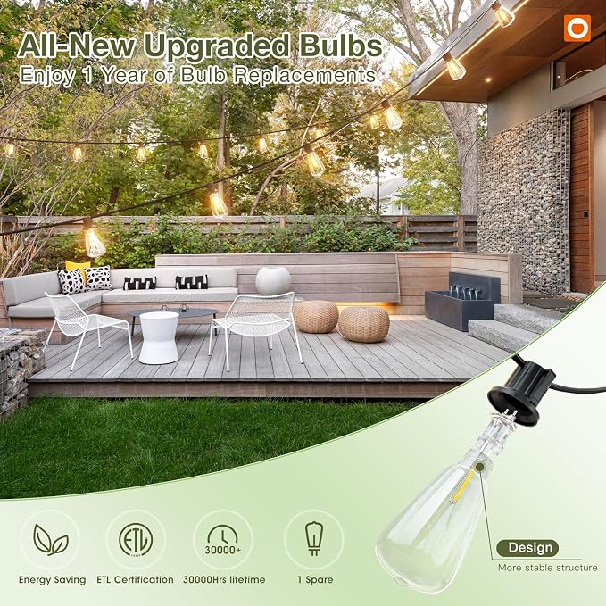 addlon 2 Pack*102FT Solar String Lights Waterproof, Patio Lights Solar Powered - Image 7