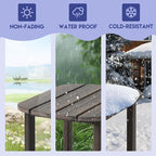 LZRS Outdoor Side Table - 2-Tier Adirondack HDPE Patio End Table for Pool, Porch,Balcony & Backyard,Weather Resistance for Indoor and Outdoor use(Brown Mixture)