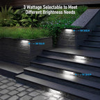 LEONLITE 8-Pack 12 Inch LED Hardscape Lighting, Update Retaining Wall Lights, LED Landscape Lighting, 12-24V AC/DC Paver Light Low Voltage, 3W/5W/7W Dimmable Outdoor Step Lights, 5000K Daylight, ETL