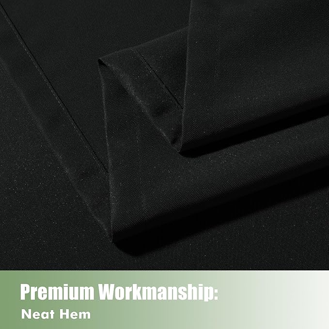 HolidayIdeas Outdoor Curtains for Patio Waterproof, 6 Panels - 54x84 Inches - Weatherproof Privacy Outsides Curtains for Cabana Porch Pergola, Sunlight & UV Blocking (Black, Grommet Top)