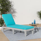 Best Choice Products Outdoor Lounge Chair, Resin Patio Chaise Lounger for Poolside, Backyard, Porch w/Seat Cushion, Adjustable Backrest, 5 Positions, 330lb Capacity - Gray/Teal