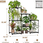 Plant Stand Indoor Plant Shelf Outdoor Metal Plant Rack for Multiple Plants 7 Pots Ladder Plant Pot Holder for Living Room Patio Garden Home Decor