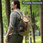 Camping Hammock with Net,Portable Lightweight Double Hammocks with Tree Straps and Solid D-Shape Carabiners,Parachute Nylon Hammock for Backpacking Beach Backyard Patio Hiking Black&Grey