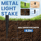 12 Sets Metal Replacement Stakes for Solar Lights, 0.78" x 5.35" Solar Outdoor Ground Spikes for Pathway Lights, Garden Landscape, Yard & Patio Lamps