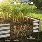 Galvanized Raised Garden Bed,Outdoor Planter Box Metal Patio Kit Planting Bed for Vegetables Flowers Herb (Galvanized, 8x4x1ft-2p)
