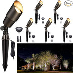 Gardenreet Solid Brass Spot Lights - Low Voltage Landscape Spotlight Outdoor, 12V LED Uplights Wired Waterproof, Electric Bronze for Patio Wall with 4000K Bright White MR16 Bulb (6 Pack)