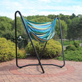 Hammock Chair with A-Frame Stand, 330 lb Capacity, Ocean Breeze