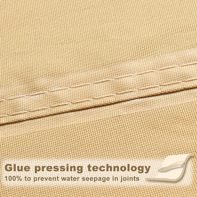 SUNNY GUARD Waterproof Sun Shade Sail 7'x9'x11.4' Sand Right Triangle UV Block Sunshade for Backyard Yard Deck Patio Garden Outdoor Activities and Facility(Customized)
