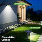 4 Pack Solar Spot Lights Outdoor Waterproof IP68, Auto On/Off Bright Solar Powered Spotlights with Wall Mount & Ground 2 IN 1, Adjustable Solar Landscape Lights for Outside Yard Garden Pathway