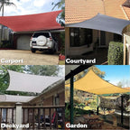 KANAGAWA Sun Shade Sail Curved 24'X24' Rust Red Rectangle Outdoor Shade Cover UV Blovk Canopy for Patio Garden Backyard Heavy Duty Permeable 185GSM (We Make Custom Size)