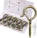 PlusRoc 20Pack Ceiling Hooks for Hanging Plants Outdoor String Lights Heavy Duty, 2.2 Inch Eye Hook Screw in Cup Hooks Q-Hanger for Patio Lights, Wall Wood Fence Deck Mount(Bronze)