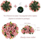 Artificial Flower Ball Centerpieces, Dusty Rose Silk Roses for Weddings