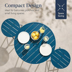 Best Choice Products 3-Piece Patio Dining Set, Bar Height, Outdoor Bistro Set, Outdoor Round Bar Table w/ 2 Bar Stools, Steel - Peacock Blue