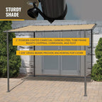 ShelterLogic 10' x 6' Solano Gazebo Canopy Charcoal Carbon Steel Frame and Water-Resistant and Sun Protection Tan Cover
