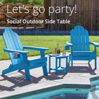 LUE BONA Adirondack Outdoor Side Table, 2-Tier Blue HDPS Patio End Table Weather Resistant, Morden Side Table for Patio, Pool, Porch