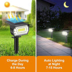 LANSOW Solar Spot Lights Outdoor, [2 Pack/76 LED] 2-in-1 Solar Landscape Spotlights, 3 Modes IP65 Waterproof Dusk to Dawn Solar Powered Flood Wall Lights for Outside Yard Garden Path(Cool White)