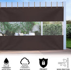 Outdoor Curtains, Clear Vinyl Patio Panel, 8 x 15 ft Coffee
