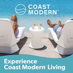 Coast Modern Outdoor Side Table - Lounger Table for Inside Pool or on Patio - All-Weather Furniture for Sun Shelf Up to 15" – White