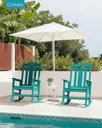 Oversized Outdoor Rocking Chairs Set of 3 – Aruba Blue