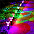 Solar Lights Outdoor Pathway Waterproof 8 Pack Color Changing LED Acrylic Mushroom Decorative Garden Lights for Yard Landscape Patio Outside Decorations