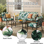 Cushion Covers for Patio Chairs, 4-Piece Set, Monstera Deliciosa