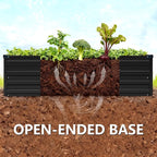 Vengarus 8x4x1FT (2 Pack) Galvanized Raised Garden Bed Kit, Outdoor Metal Planter Box for Vegetables, Rectangular Steel Container, Easy Assembly (Black)