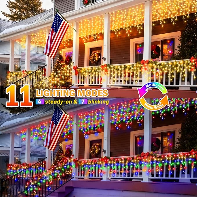 String Lights, 400 LED, 33 ft, Color Changing Warm White to Multicolor